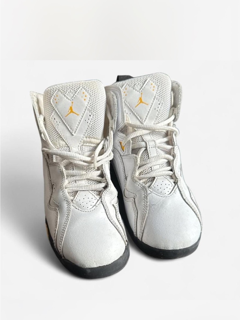 Jordan Kids White and Yellow Sneakers